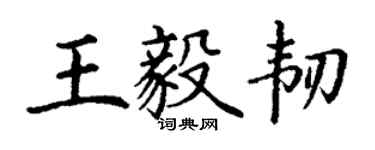 丁謙王毅韌楷書個性簽名怎么寫