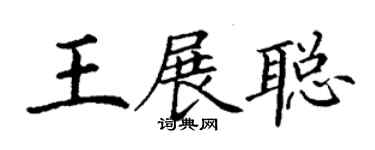丁謙王展聰楷書個性簽名怎么寫