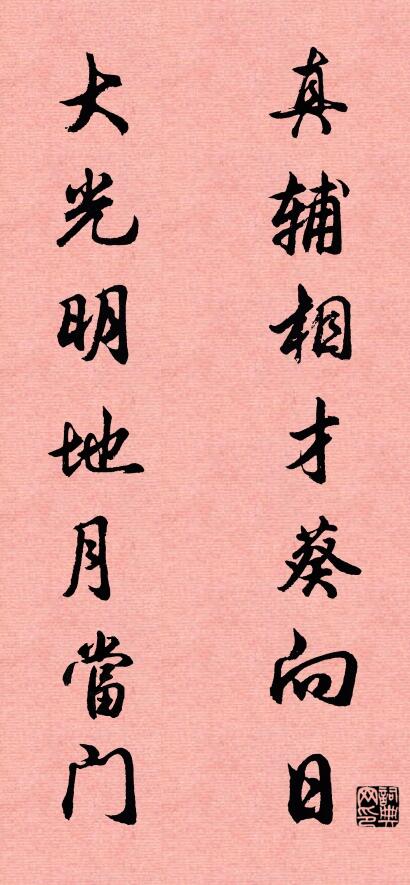 真輔相才葵向日; 大光明地月當門。怎么寫好看