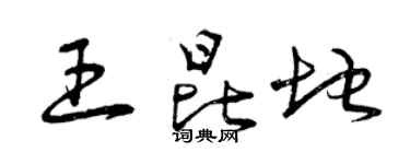 曾慶福王昆地草書個性簽名怎么寫