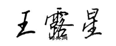 王正良王露星行書個性簽名怎么寫
