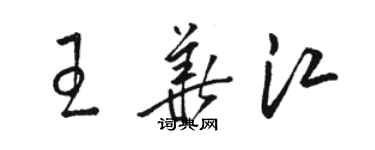 駱恆光王華江草書個性簽名怎么寫