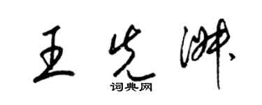 梁錦英王先淑草書個性簽名怎么寫