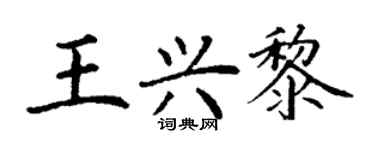 丁謙王興黎楷書個性簽名怎么寫