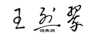 駱恆光王烈翠草書個性簽名怎么寫