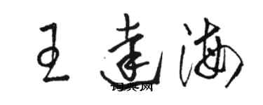 駱恆光王達海草書個性簽名怎么寫