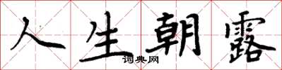 周炳元人生朝露楷書怎么寫