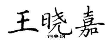 丁謙王曉嘉楷書個性簽名怎么寫