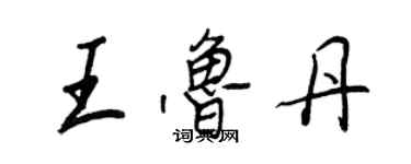 王正良王魯丹行書個性簽名怎么寫