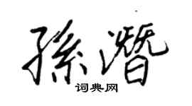 王正良孫潛行書個性簽名怎么寫