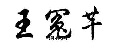 胡問遂王冤芊行書個性簽名怎么寫