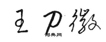 駱恆光王刀徽草書個性簽名怎么寫