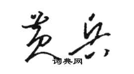 駱恆光黃兵草書個性簽名怎么寫