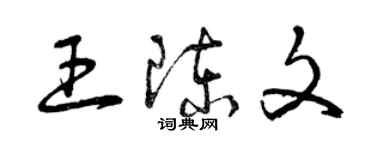 曾慶福王陳文草書個性簽名怎么寫