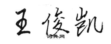 駱恆光王俊凱行書個性簽名怎么寫