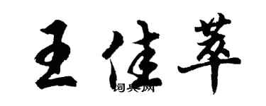 胡問遂王佳萃行書個性簽名怎么寫