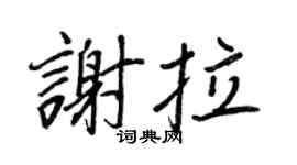 王正良謝拉行書個性簽名怎么寫