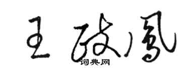 駱恆光王政鳳草書個性簽名怎么寫
