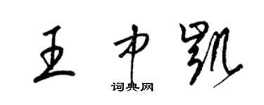 梁錦英王中凱草書個性簽名怎么寫