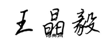 王正良王晶毅行書個性簽名怎么寫