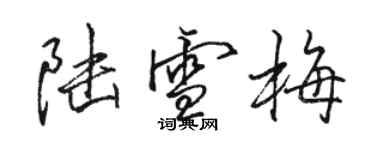 駱恆光陸雪梅行書個性簽名怎么寫