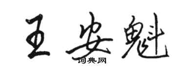 駱恆光王安魁行書個性簽名怎么寫