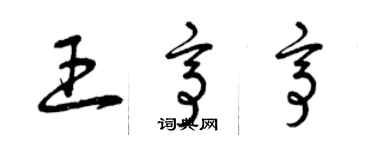 曾慶福王亭亭草書個性簽名怎么寫