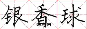 駱恆光銀香球楷書怎么寫