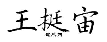 丁謙王挺宙楷書個性簽名怎么寫
