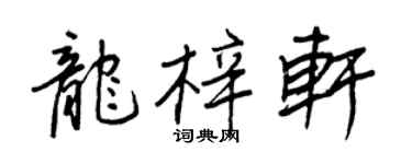 王正良龍梓軒行書個性簽名怎么寫