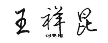 駱恆光王祥昆行書個性簽名怎么寫