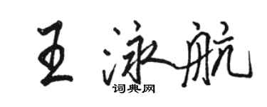 駱恆光王泳航行書個性簽名怎么寫