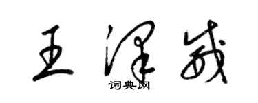 梁錦英王澤威草書個性簽名怎么寫