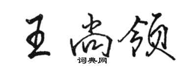 駱恆光王尚領行書個性簽名怎么寫