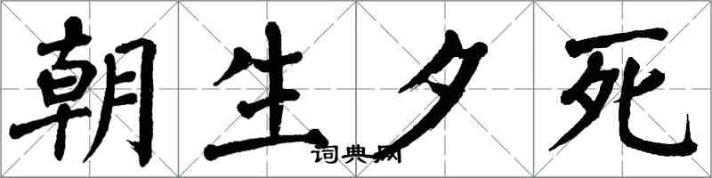 翁闓運朝生夕死楷書怎么寫