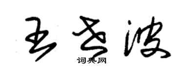 朱錫榮王世波草書個性簽名怎么寫