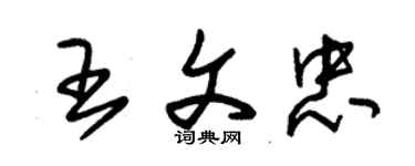 朱錫榮王文忠草書個性簽名怎么寫