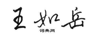 駱恆光王如岳行書個性簽名怎么寫