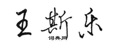 駱恆光王斯樂行書個性簽名怎么寫