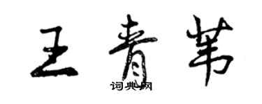 曾慶福王青葦行書個性簽名怎么寫