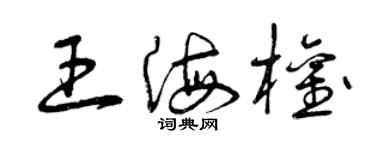 曾慶福王海權草書個性簽名怎么寫