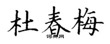 丁謙杜春梅楷書個性簽名怎么寫