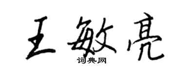 王正良王敏亮行書個性簽名怎么寫