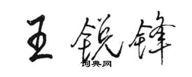 駱恆光王銳鋒行書個性簽名怎么寫