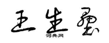 曾慶福王生壘草書個性簽名怎么寫