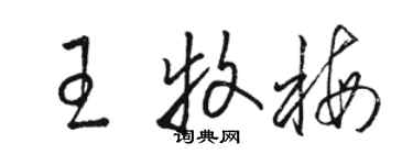 駱恆光王牧梅草書個性簽名怎么寫