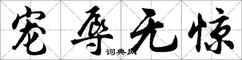 胡問遂寵辱無驚行書怎么寫