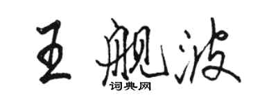 駱恆光王艦波行書個性簽名怎么寫