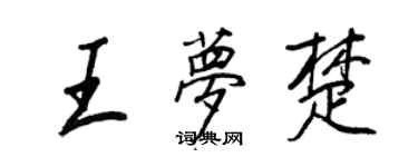 王正良王夢楚行書個性簽名怎么寫