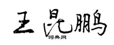 曾慶福王昆鵬行書個性簽名怎么寫